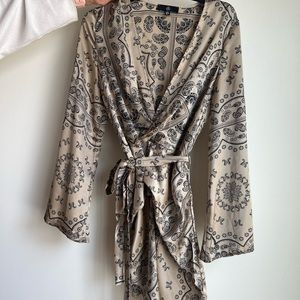 ASOS Silk Low Cut Wrap Tie Dress